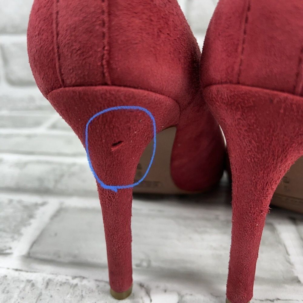 Coach Urban Women's Size 6 Red Suede Classic Pump Heels - Picture 9 of 15